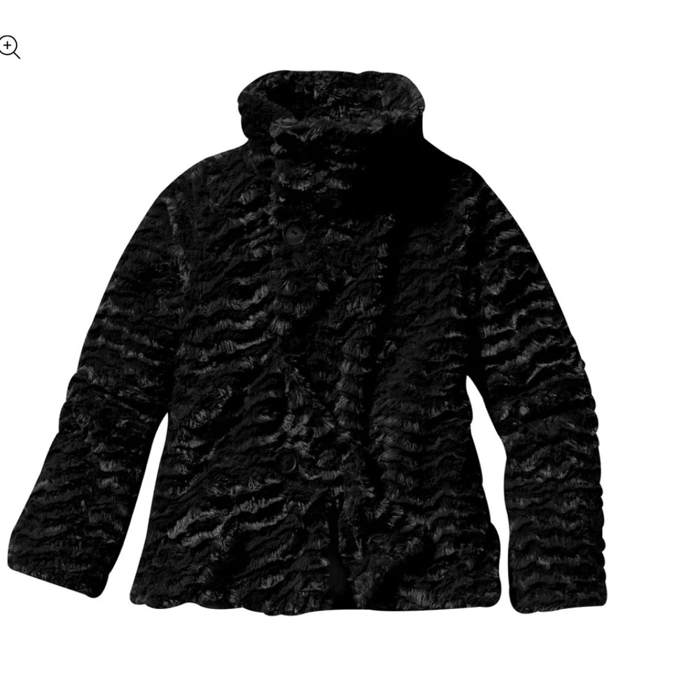 Patagonia girls coat Pelage Jacket size 12 black with plum color lining pockets